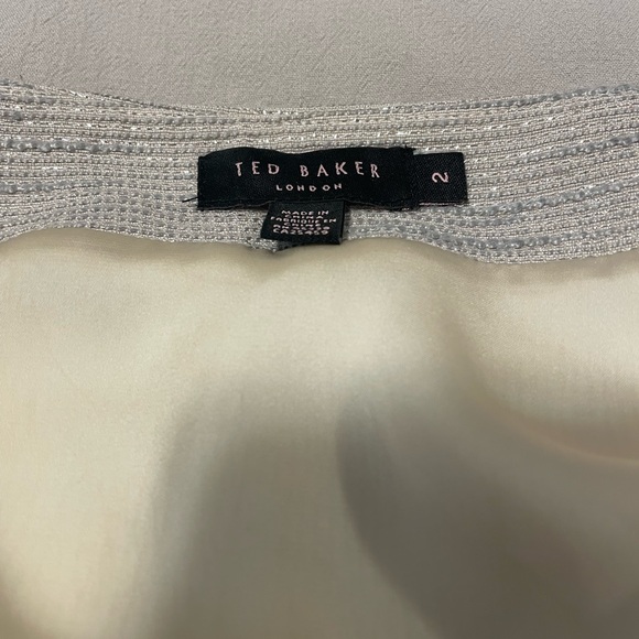 Ted Baker Skirt light grey metallic size 2 - Picture 4 of 11